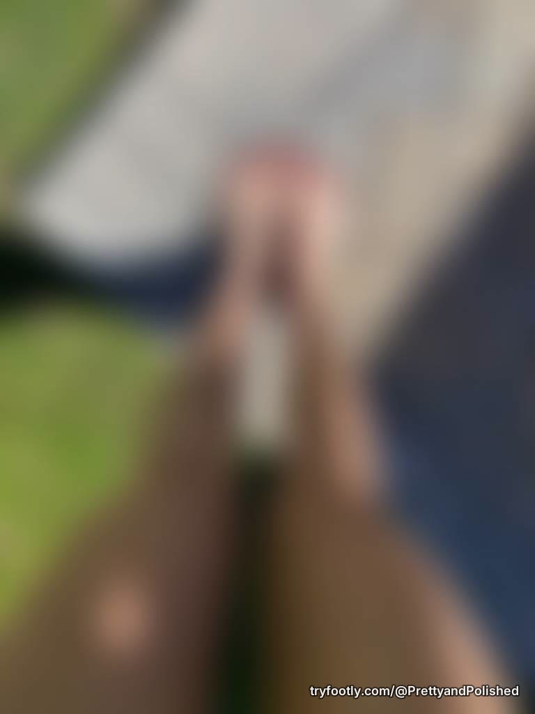 Sunning these freshly painted toes