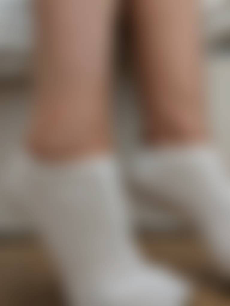 White socks, soft soles hiding underneath 🤍 Be honest… socks on or socks off?