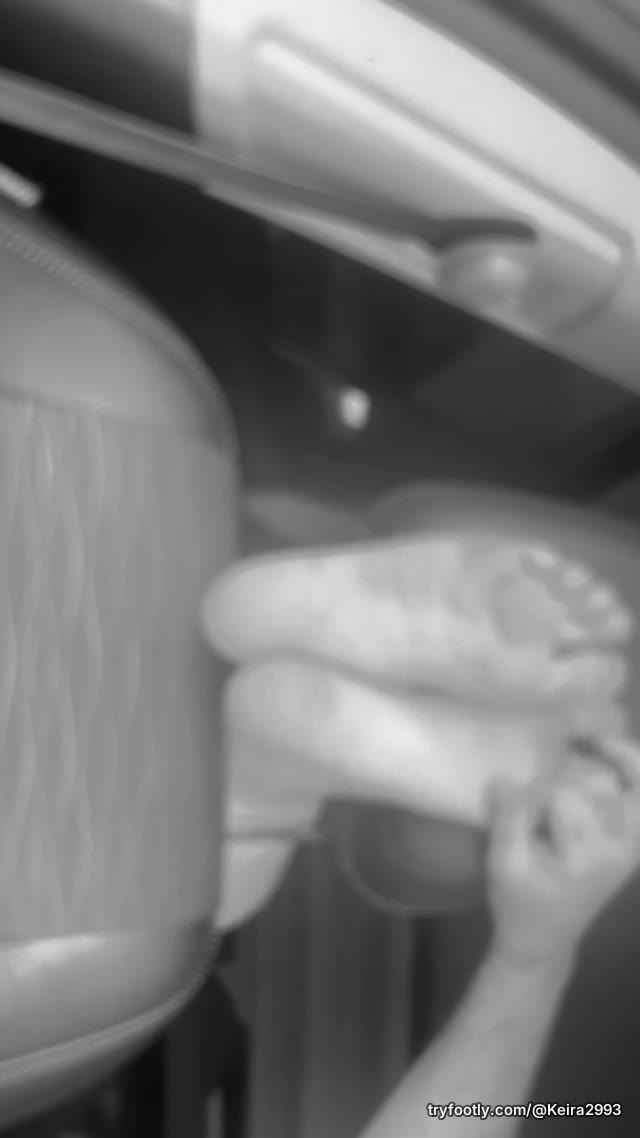 Getting feet tickled on car