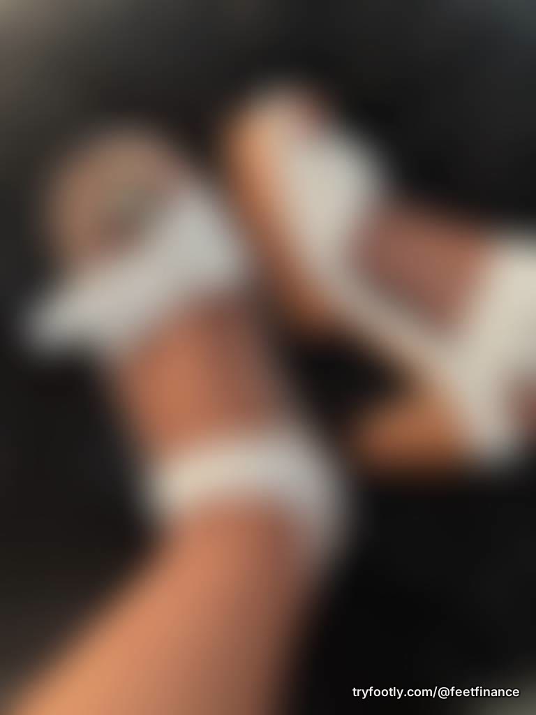 “Strapped up & pretty 🤍 these sandals aren’t the only thing worth staring at 👣”