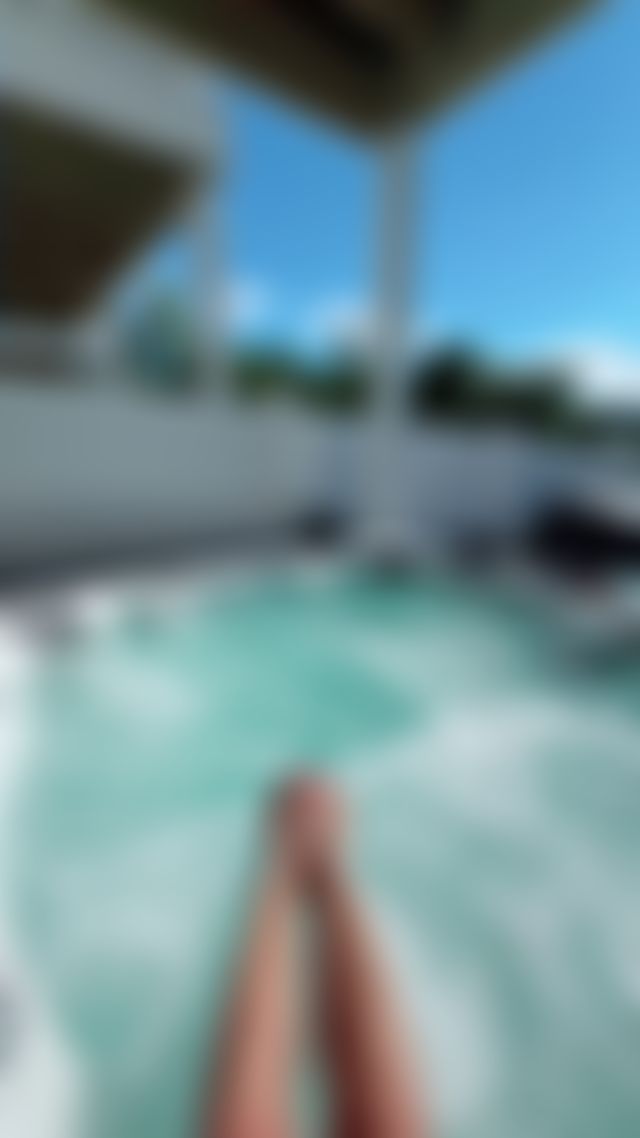 Who doesn’t like pretty red toes dancing in the hot tub? Legs up and down and toes wigglin